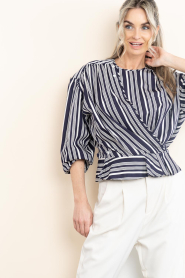IRO |  Viscose striped top Uliah | dark blue | Picture 6