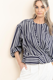 IRO |  Viscose striped top Uliah | dark blue | Picture 10
