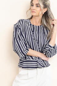 IRO |  Viscose striped top Uliah | dark blue | Picture 7
