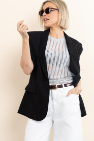 IRO |  Sleevless with mesh lines top Uzelie | grey | Picture 2