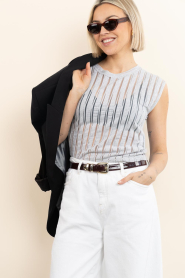 IRO |  Sleevless with mesh lines top Uzelie | grey | Picture 4