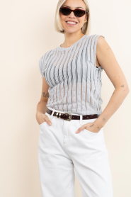 IRO |  Sleevless with mesh lines top Uzelie | grey | Picture 5