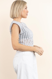 IRO |  Sleevless with mesh lines top Uzelie | grey | Picture 7