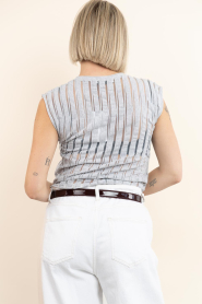 IRO |  Sleevless with mesh lines top Uzelie | grey | Picture 8