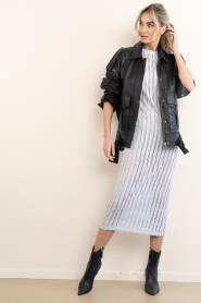 IRO |  Maxi dress with mesh lines Urielle | grey | Picture 2