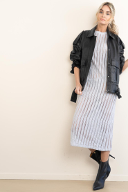 IRO |  Maxi dress with mesh lines Urielle | grey | Picture 3