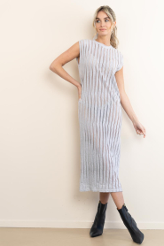 IRO |  Maxi dress with mesh lines Urielle | grey | Picture 4