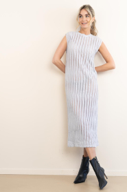 IRO |  Maxi dress with mesh lines Urielle | grey | Picture 6
