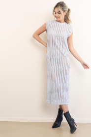 IRO |  Maxi dress with mesh lines Urielle | grey | Picture 7