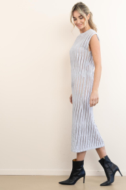 IRO |  Maxi dress with mesh lines Urielle | grey | Picture 9