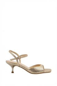 March23 |  Leather sandals with short heel San Francisco | goud