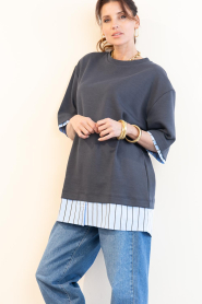 March23 :  Sweater mini dress Secret | dark blue - img2