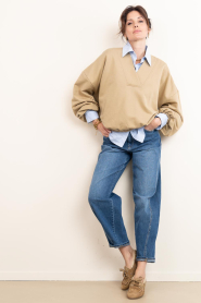 March23 |  Oversized sweater with V-neck Tranquil | beige | Picture 3