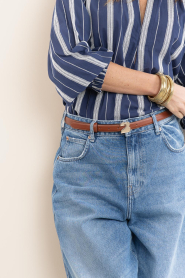 March23 |  Leather belt with logo Ava | red | Picture 2