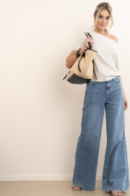 March23 :  Raffia shopper with leather details Si the tote | brown - img5