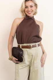 March23 :  Linen halter top Mystique | brown - img4