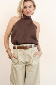 March23 :  Linen halter top Mystique | brown - img5