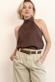 March23 :  Linen halter top Mystique | brown - img6