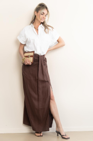 March23 |  Linen skirt Limit | brown | Picture 3