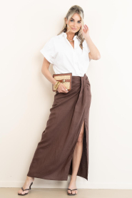 March23 |  Linen skirt Limit | brown | Picture 4
