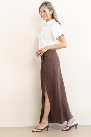 March23 |  Linen skirt Limit | brown | Picture 5