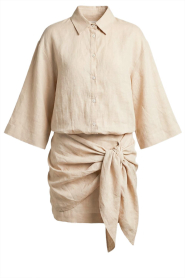 March23 |  Linen dress with bow belt Flare | natural | Picture 1