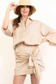 March23 |  Linen dress with bow belt Flare | natural | Picture 2