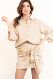 March23 |  Linen dress with bow belt Flare | natural | Picture 5
