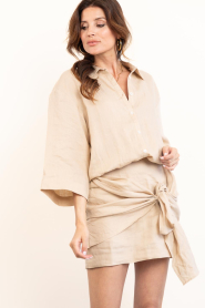 March23 |  Linen dress with bow belt Flare | natural | Picture 6