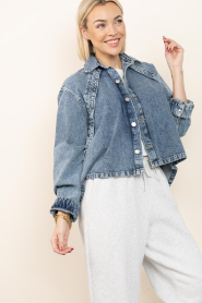 Est'Seven :  Denim jacket/blouse Lyon | blue - img2