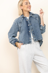 Est'Seven :  Denim jacket/blouse Lyon | blue - img5