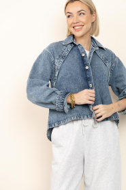 Est'Seven :  Denim jacket/blouse Lyon | blue - img8