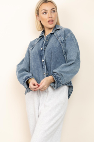 Est'Seven :  Denim jacket/blouse Lyon | blue - img9
