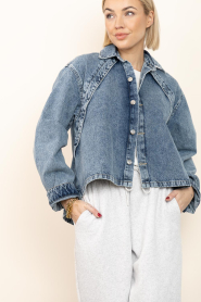 Est'Seven :  Denim jacket/blouse Lyon | blue - img10