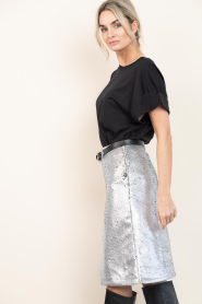 Est'Seven |  Midi skirt with sequins Yousra | silver | Picture 6