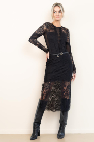 Est'Seven |  Lace midi skirt Naira | black | Picture 2