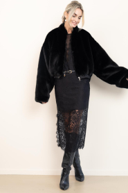 Est'Seven |  Lace midi skirt Naira | black | Picture 3