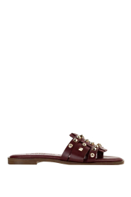 Caryatis |  Leather sandals with studs Penelope | burgundy | Picture 1