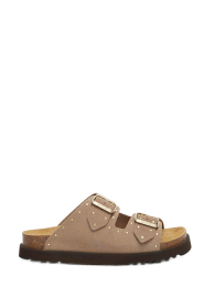 Scholl |  Suede sandals with studs Beatrice | beige