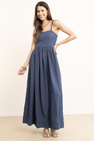 Mr Mood |  Linen maxi dress Mrs Grace | dark blue | Picture 7