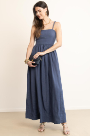 Mr Mood |  Linen maxi dress Mrs Grace | dark blue | Picture 2