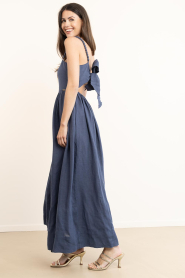 Mr Mood |  Linen maxi dress Mrs Grace | dark blue | Picture 8