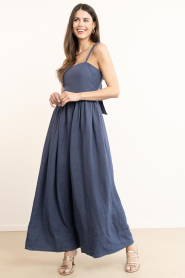 Mr Mood |  Linen maxi dress Mrs Grace | dark blue | Picture 5