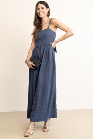 Mr Mood |  Linen maxi dress Mrs Grace | dark blue | Picture 3