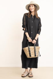 Mr Mood |  Linen dress Mrs Bianca | black | Picture 1