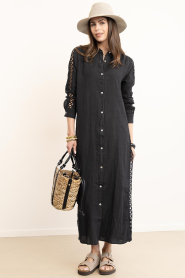 Mr Mood |  Linen dress Mrs Bianca | black | Picture 2