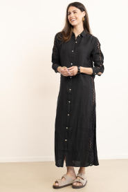 Mr Mood |  Linen dress Mrs Bianca | black | Picture 3