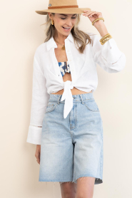 Mr Mood :  Linen tied blouse Mrs Mika | natural - img2
