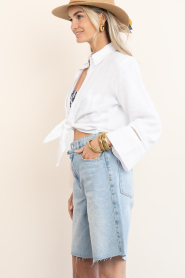 Mr Mood :  Linen tied blouse Mrs Mika | natural - img8