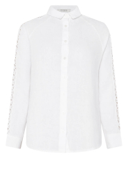 Mr Mood |  Linen openwork blouse Mrs Bianca | natural | Picture 1